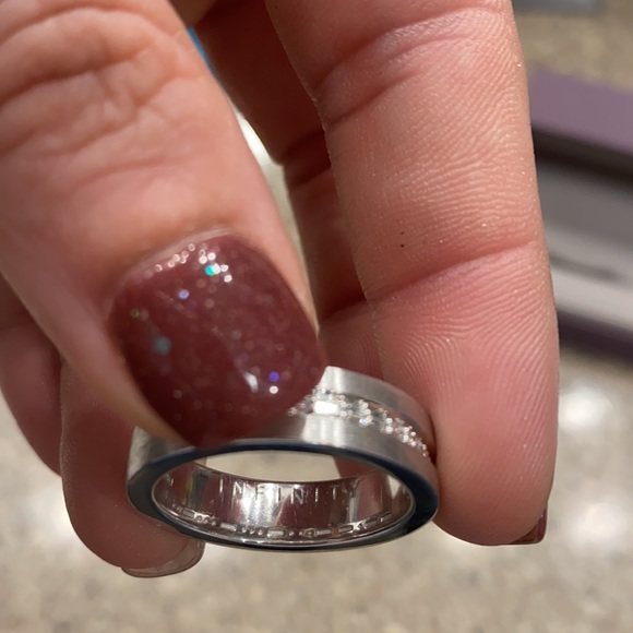 NEW MENS 14K WHITE GOLD DIAMOND MORSE CODE A.JAFFE SIZE 12 WEDDING BAND - Picture 3 of 5